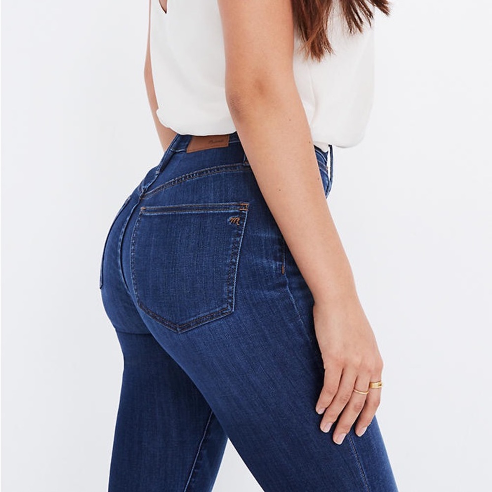 Madewell Curvy High-Rise Skinny Jeans in Danny Wash: TENCEL™ Denim Edition Sz 36